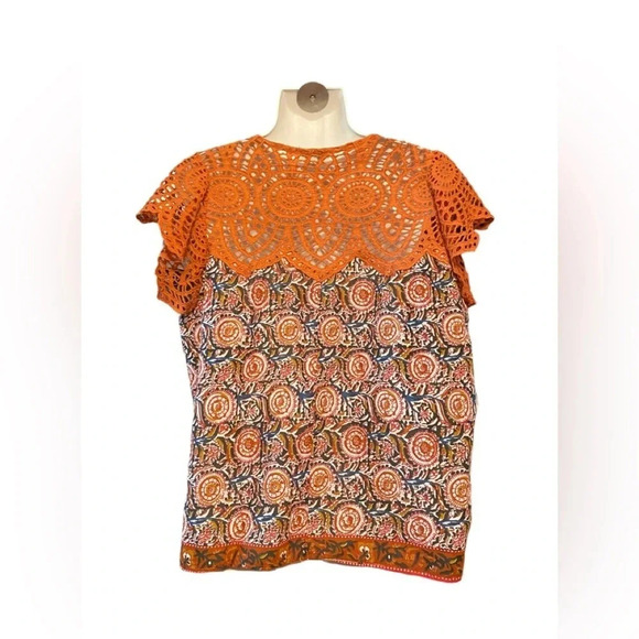 Jennifer Grace Eyelet Crochet Short SleeveTop - Picture 4 of 8